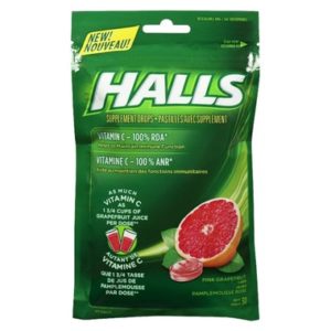 Halls Bag Lozenges Vitamin C Grapefruit